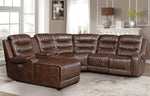 Putnam 6-Pc Brown LAF Power Recliner Sectional Sofa