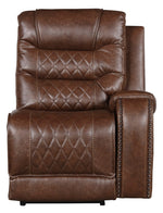 Putnam 6-Pc Brown Microfiber Power Recliner Sectional