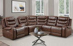 Putnam 6-Pc Brown Microfiber Power Recliner Sectional