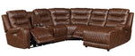 Putnam 6-Pc Brown RAF Power Recliner Sectional Sofa