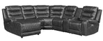 Putnam 6-Pc Gray LAF Power Recliner Sectional Sofa