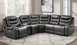 Putnam 6-Pc Gray Microfiber Power Recliner Sectional