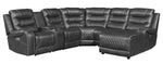 Putnam 6-Pc Gray RAF Power Recliner Sectional Sofa