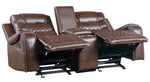 Putnam Brown Microfiber Manual Recliner Loveseat