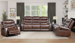 Putnam Brown Polished Microfiber Manual Recliner Sofa