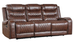 Putnam Brown Polished Microfiber Manual Recliner Sofa