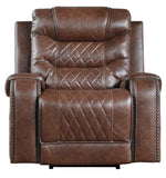 Putnam Brown Polished Microfiber Power Recliner