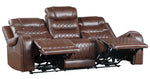 Putnam Brown Polished Microfiber Power Recliner Sofa