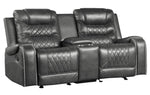 Putnam Gray Microfiber Manual Recliner Loveseat