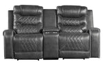 Putnam Gray Microfiber Power Recliner Loveseat