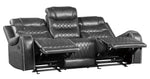 Putnam Gray Polished Microfiber Manual Recliner Sofa