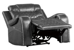 Putnam Gray Polished Microfiber Power Recliner