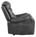 Putnam Gray Polished Microfiber Power Recliner