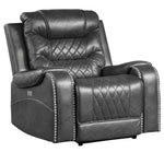 Putnam Gray Polished Microfiber Power Recliner