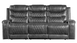 Putnam Gray Polished Microfiber Power Recliner Sofa