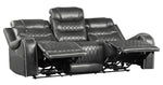 Putnam Gray Polished Microfiber Power Recliner Sofa