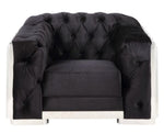 Pyroden Black Velvet Tufted Chair