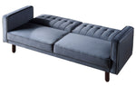 Qinven Dark Gray Velvet Adjustable Sofa with Tufted Accents