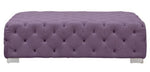 Qokmis Purple Velvet Tufted Ottoman