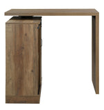 Quillon Rustic Oak Finish Wood Bar Table with Swivel Top