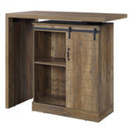 Quillon Rustic Oak Finish Wood Bar Table with Swivel Top