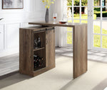 Quillon Rustic Oak Finish Wood Bar Table with Swivel Top