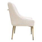 Quinn 2 Cream Velvet Fabric/Metal Side Chairs