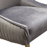 Quinn 2 Grey Velvet Fabric/Metal Side Chairs