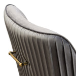 Quinn 2 Grey Velvet Fabric/Metal Side Chairs