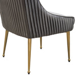 Quinn 2 Grey Velvet Fabric/Metal Side Chairs