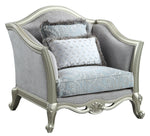 Qunsia Light Gray Fabric/Champagne Wood Chair