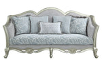 Qunsia Light Gray Fabric/Champagne Wood Sofa (Oversized)