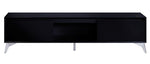 Raceloma Black Wood TV Stand with LED Light