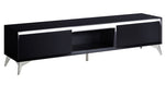 Raceloma Black Wood TV Stand with LED Light