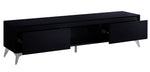 Raceloma Black Wood TV Stand with LED Light