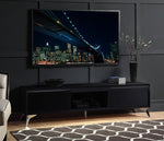 Raceloma Black Wood TV Stand with LED Light