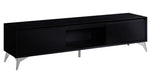 Raceloma Black Wood TV Stand with LED Light