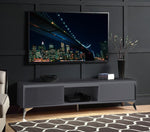 Raceloma Gray Wood TV Stand with LED Light