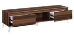 Raceloma Walnut Wood TV Stand with LED Light