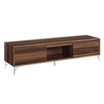 Raceloma Walnut Wood TV Stand with LED Light