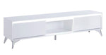 Raceloma White Wood TV Stand with LED Light