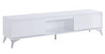 Raceloma White Wood TV Stand with LED Light