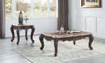 Ragnar Cherry Wood Coffee Table with Marble Top