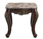 Ragnar Cherry Wood End Table with Marble Top