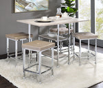 Raine Antique White Wood/Chrome Metal Counter Hight Table