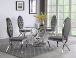 Rakel 5-Pc Silver/Gray Dining Table Set