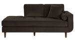 Rand Chocolate Velvet Fabric Chaise