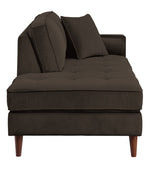 Rand Chocolate Velvet Fabric Chaise