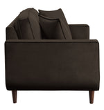 Rand Chocolate Velvet Fabric Loveseat