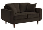 Rand Chocolate Velvet Fabric Loveseat